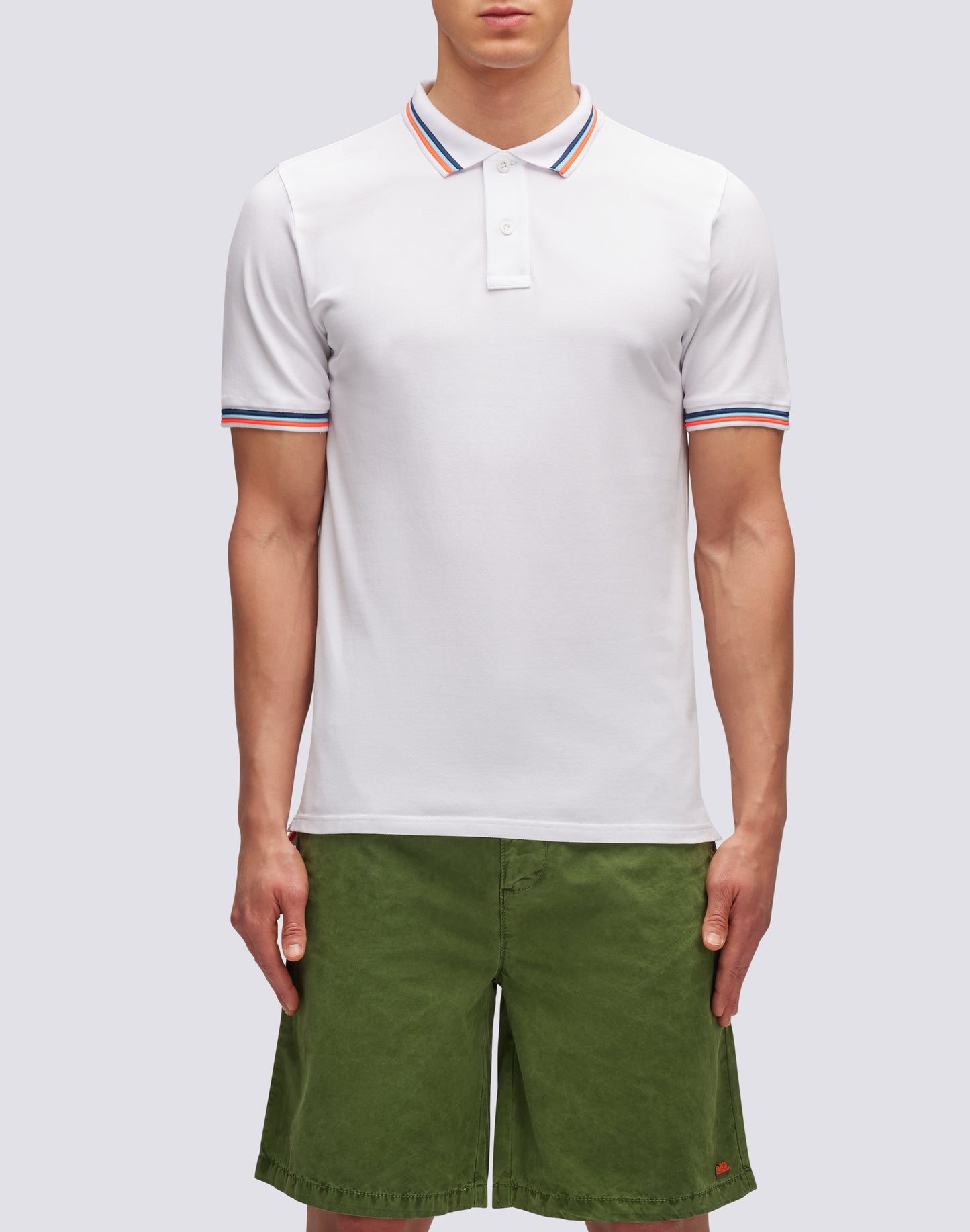 BRICE COTTON PIQUÉ POLO SHIRT WITH TRICOLOUR DETAILS