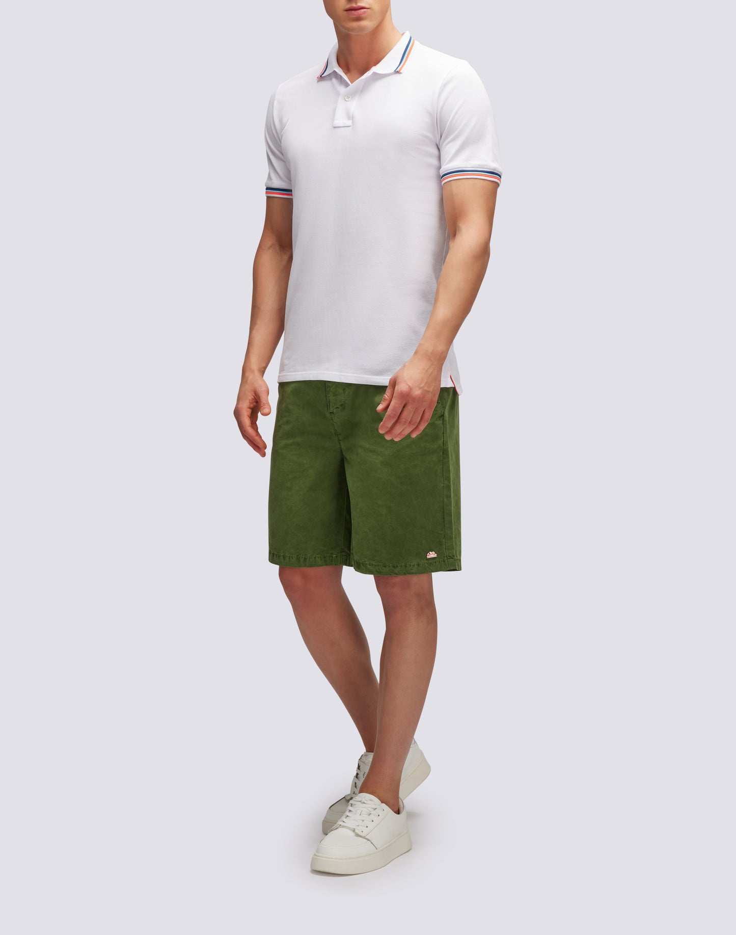 BRICE COTTON PIQUÉ POLO SHIRT WITH TRICOLOUR DETAILS