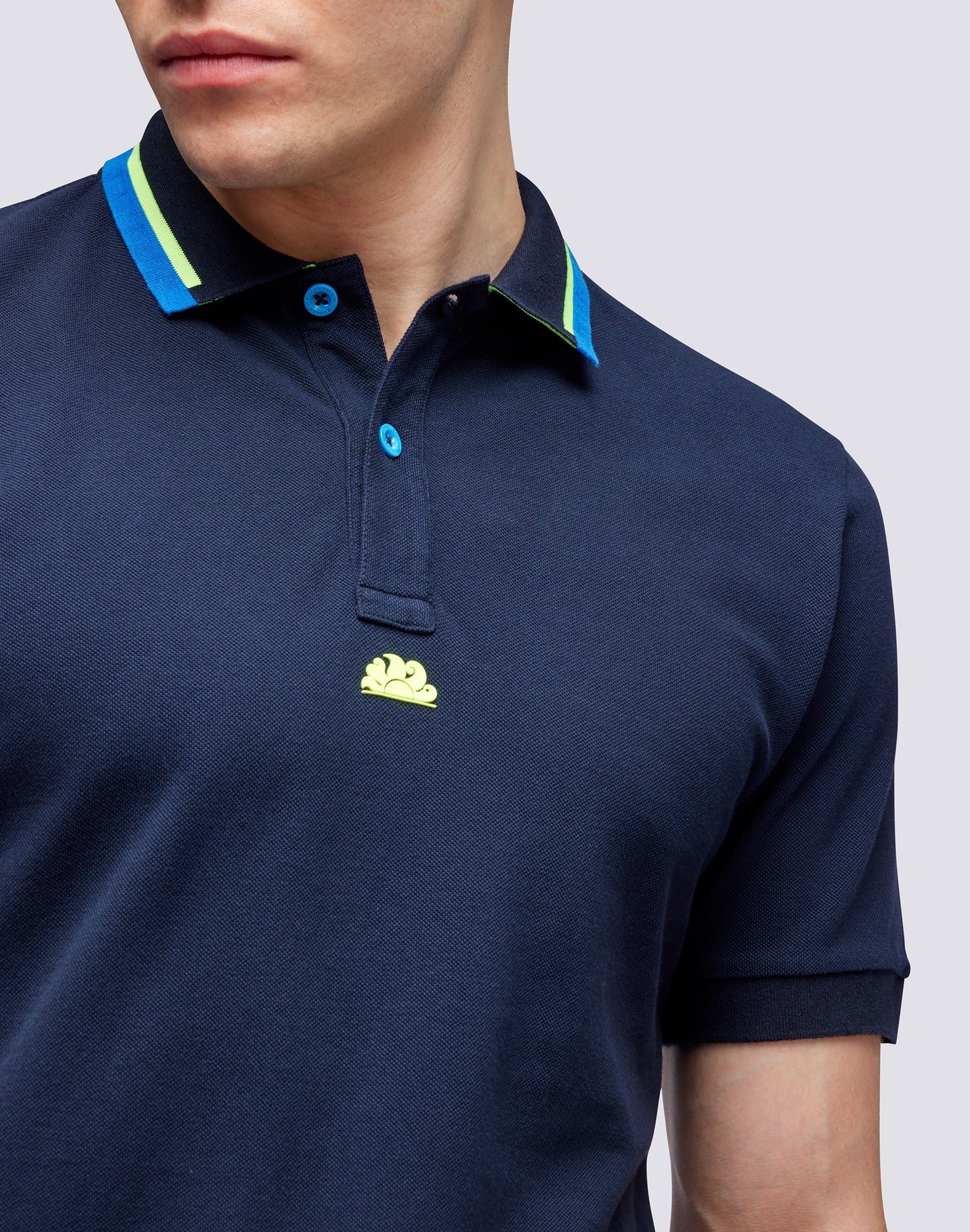 COMBINED PIQUET COTTON POLO SHIRT