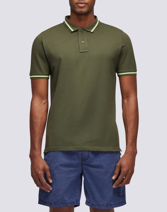 BRICE COTTON PIQUÉ POLO SHIRT WITH TRICOLOUR DETAILS