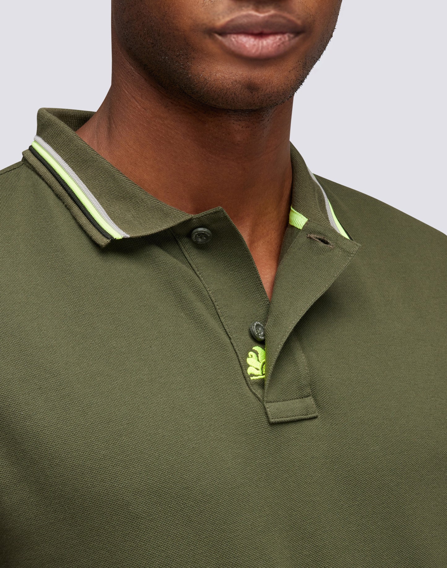 BRICE COTTON PIQUÉ POLO SHIRT WITH TRICOLOUR DETAILS