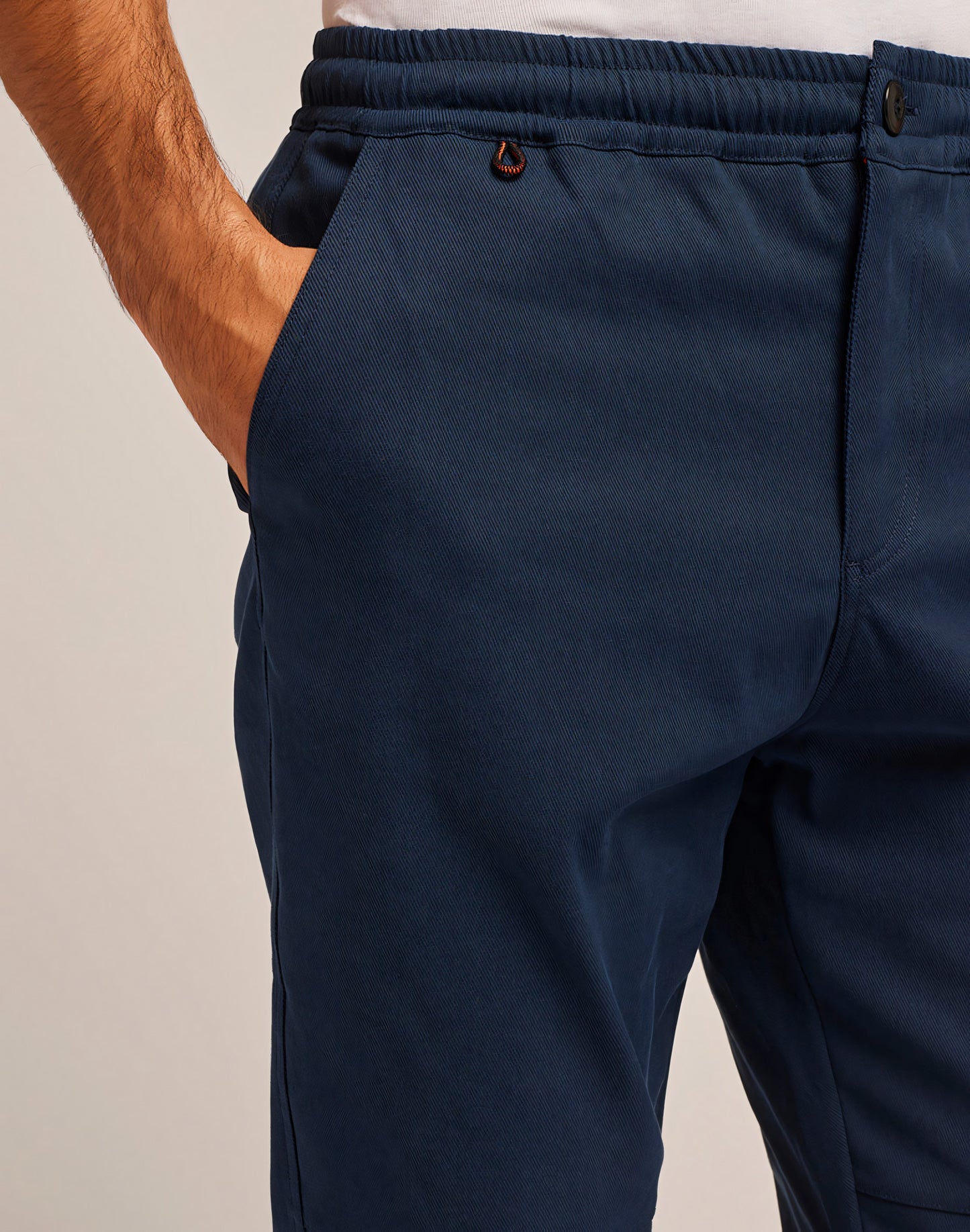 SEMI-STRETCH COTTON NYLON TROUSERS