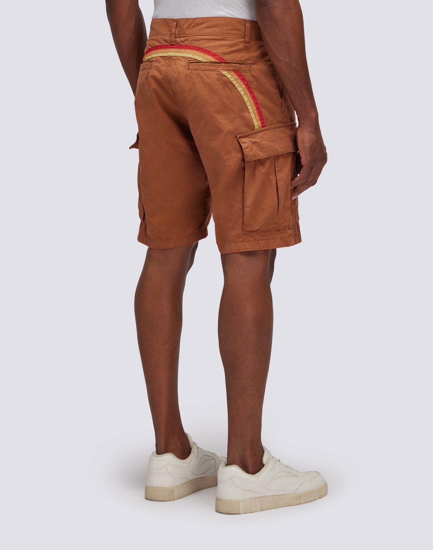 CARGO SHORTS IN GARMENT-DYED FABRIC WITH RAINBOW