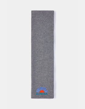KNITTED CHILD'S SCARF WITH EMBROIDERED LOGO