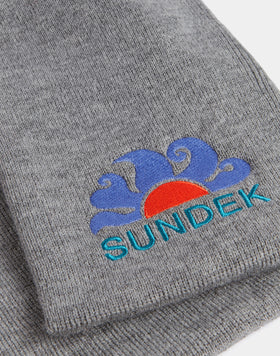 KNITTED CHILD'S SCARF WITH EMBROIDERED LOGO