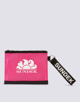 MINI CLUTCH IN MESH WITH LOGO