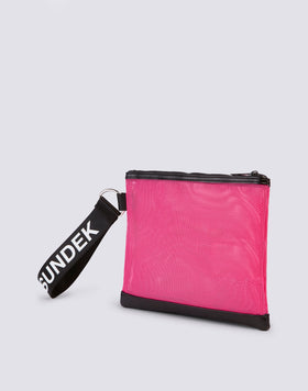 MINI CLUTCH IN MESH WITH LOGO