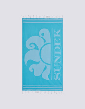 JACQUARD FOUTA BEACH TOWEL WITH LOGO