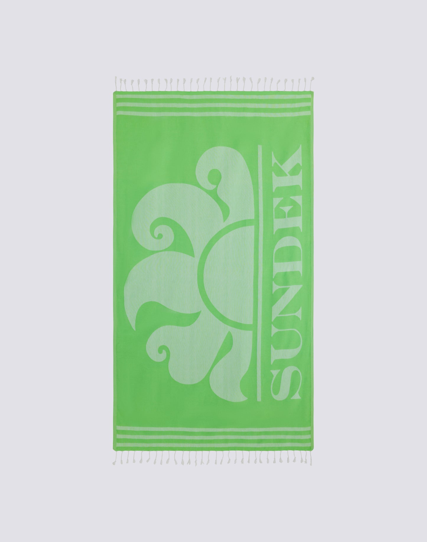 FOUTA JACQUARD BEACH TOWEL WITH LOGO