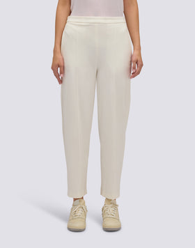 WOMEN'S LONG MILANO STITCH TROUSERS WITH SEMI-ELASTIC WAIST