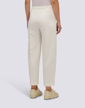 WOMEN'S LONG MILANO STITCH TROUSERS WITH SEMI-ELASTIC WAIST