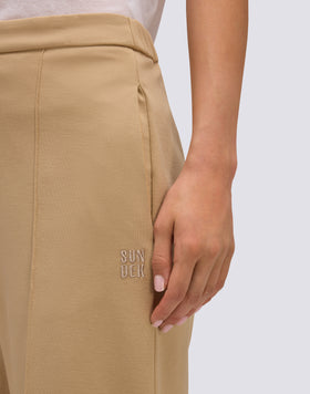 WOMEN'S LONG MILANO STITCH TROUSERS WITH SEMI-ELASTIC WAIST