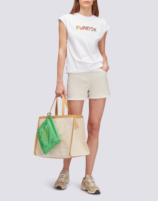 SLEEVELESS T-SHIRT WITH EMBROIDERY