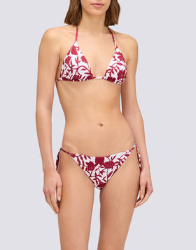 JENNIFER - ADJUSTABLE TRIANGLE BIKINI TOP WITH PATCHY FLOWERS PRINT