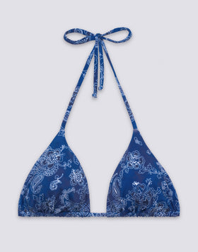 JENNIFER - HIBI PAISLEY PRINT TRIANGLE BIKINI TOP