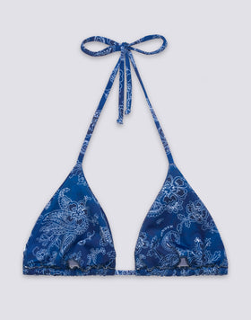 JENNIFER - HIBI PAISLEY PRINT TRIANGLE BIKINI TOP