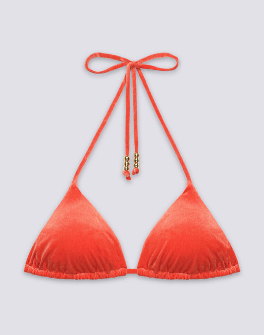 JENNIFER - ADJUSTABLE VELVET TRIANGLE BIKINI TOP