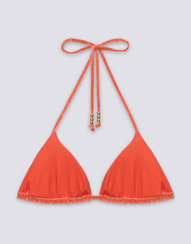 JENNIFER - ADJUSTABLE VELVET TRIANGLE BIKINI TOP