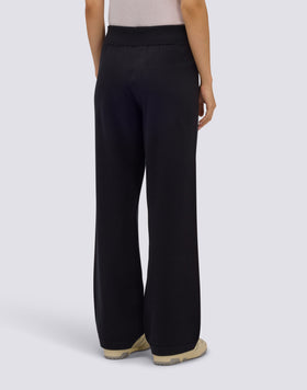 WOMEN'S KNITTED TROUSERS WITH EMBROIDERED LOGO