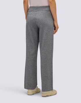 WOMEN'S KNITTED TROUSERS WITH EMBROIDERED LOGO