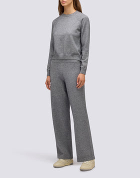 WOMEN'S KNITTED TROUSERS WITH EMBROIDERED LOGO