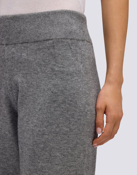 WOMEN'S KNITTED TROUSERS WITH EMBROIDERED LOGO