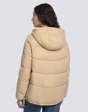 WOMEN'S SHORT PADDED DOWN JACKET WITH HOOD