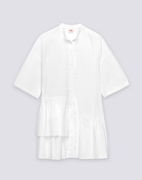 WOMEN'S ASYMMETRICAL SHORT DRESS IN COTTON POPLIN