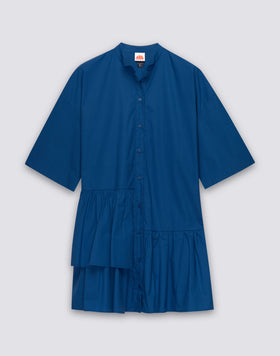 WOMEN'S ASYMMETRICAL SHORT DRESS IN COTTON POPLIN