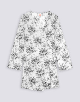 ROSE DE JOIE PRINT WRAPOVER DRESS
