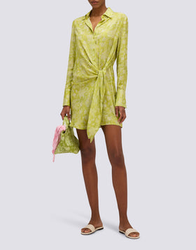 WOMEN'S VISCOSE SHIRT DRESS WITH HIBI PAISLEY PRINT