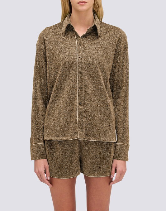 WOMEN'S LONG-SLEEVED LUREX SHIRT