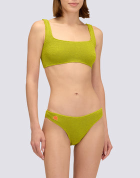 EMBOSSED FABRIC CULOTTE BOTTOMS