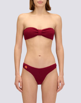 EMBOSSED FABRIC CULOTTE BOTTOMS