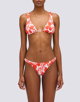 MARVA - AMERICAN TRIANGLE BIKINI TOP WITH PATCHY FLOWERS PRINT