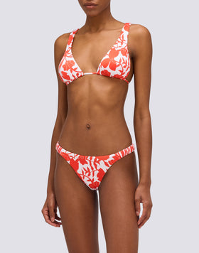 MARVA - AMERICAN TRIANGLE BIKINI TOP WITH PATCHY FLOWERS PRINT