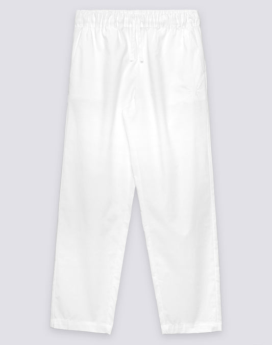 WOMEN'S LONG CIGARETTE TROUSERS IN POPLIN COTTON