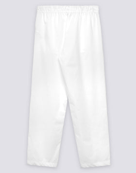 WOMEN'S LONG CIGARETTE TROUSERS IN POPLIN COTTON