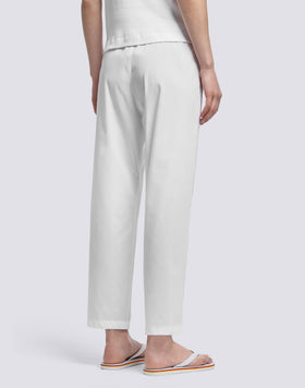 WOMEN'S LONG CIGARETTE TROUSERS IN POPLIN COTTON
