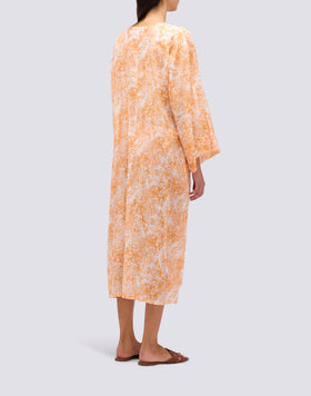 FLEUR DE JOIE PRINT LONG KIMONO DRESS