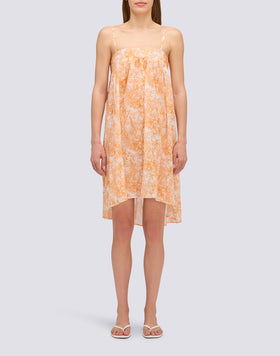 FLEUR DE JOIE PRINT COTTON VOILE SHORT DRESS