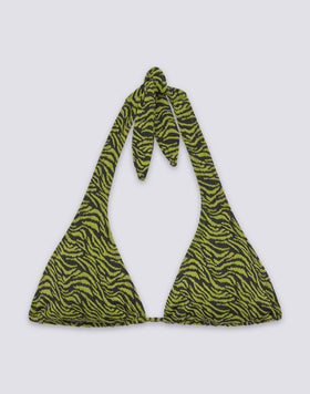 HILA - AMERICAN TRIANGLE BIKINI TOP WITH ZEBRA PRINT