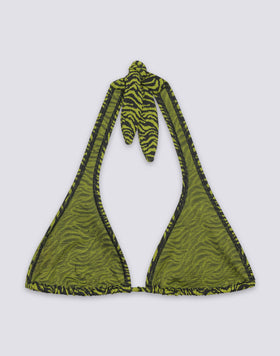 HILA - AMERICAN TRIANGLE BIKINI TOP WITH ZEBRA PRINT