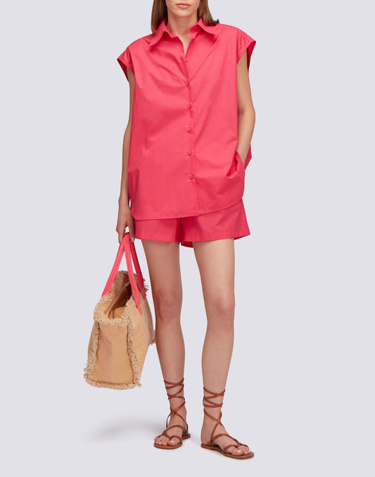 SLEEVELESS POPLIN SHIRT