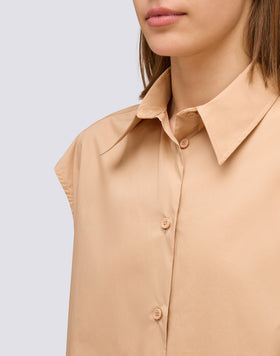 SLEEVELESS POPLIN SHIRT