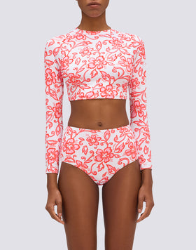 IPANEMA - HIGH-WAISTED CULOTTE BIKINI BOTTOMS WITH SK23 PRINT