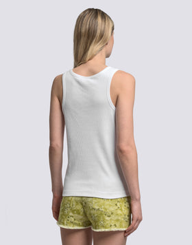 RIBBED TANK TOP WITH EMBROIDERED LOGO