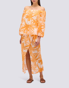 COTTON VOILE BLOUSE WITH TROPIC SAVANNAH PRINT