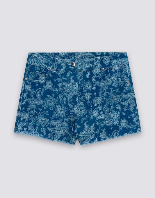 HIBI PAISLEY PATTERNED WOMEN'S SHORTS