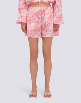 SEMI-STRETCH FLEUR DE JOIE PRINT SHORTS